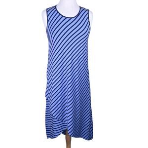 Soft Surroundings Women’s Cotton Blend Blue Striped Maxi Sun Dress XS Petite